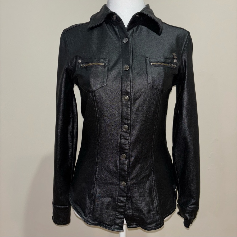 Harley-Davidson Black Button Down Shirt Tailored Fit Size XS